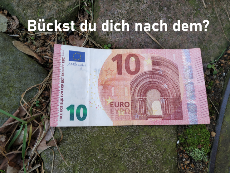 10 Euro auf der Erde