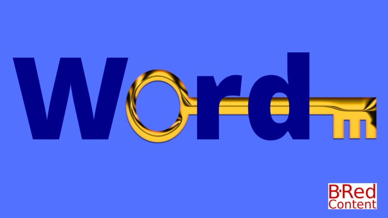 Symbolbild Keyword: ein Schl&uessel und das Wort Word